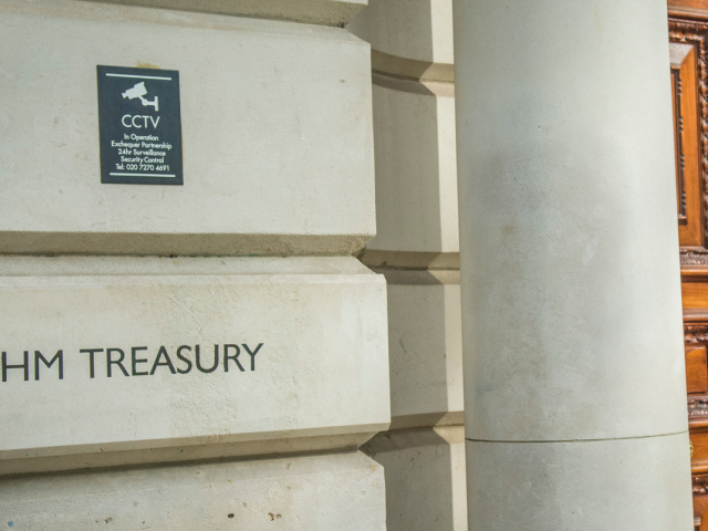 A photo of HM Treasury's front door